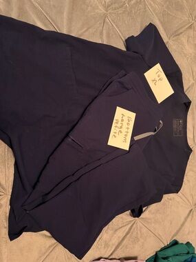 Figs Navy Scrub Top and Pants Set